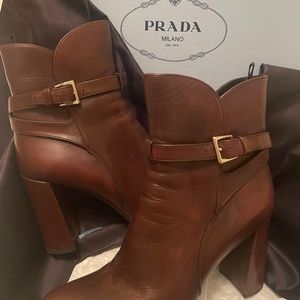 PRADA leather booties